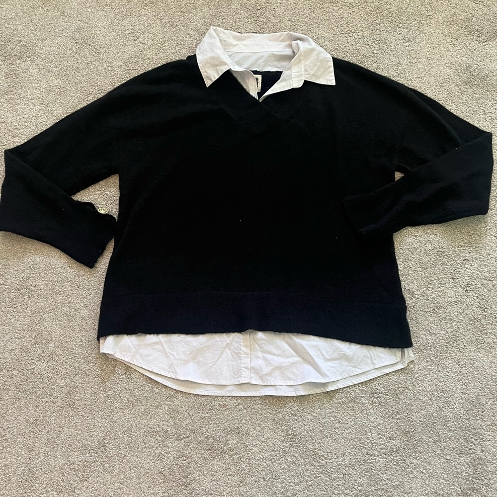 Anne Klein 2 in 1 Collared Shirt and Sweater